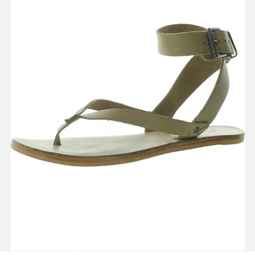 Free People Tan Ankle Strap Leather Sandals Size 40 9 1/2 10